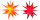 Dekostern 2er Set Gelb Rot 18 Zack Kunststoffstern Leuchtender Stern Innen + Außen Weihnachtsdekoration