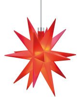 Mini Dekostern LED 2er Set Gelb Rot 18 Zack Batterie Kunststoffstern Leuchtender Stern Innen + Außen Weihnachtsdekoration