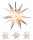 Dekostern 4er Set 1x Groß und 3x Mini Weiß 18 Zack Kunststoffstern Leuchtender Stern Innen + Außen Weihnachtsdekoration