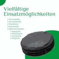 Schieferplatten 20x0,5 rund Untersetzer Tischplatz  20cm Schiefer