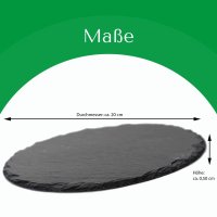 Schieferplatten 20x0,5 rund Untersetzer Tischplatz  20cm Schiefer