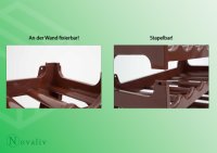 Novaliv Flaschenregal für 6 Flaschen | Weinregal braun | Regal aus stabilem Kunststoff, stapelbar (Braun, 1)