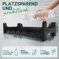 Novaliv Flaschenregal für 6 Flaschen | Weinregal grau | Regal aus stabilem Kunststoff, stapelbar (Anthrazit, 1)