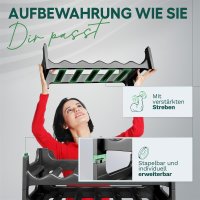 Novaliv Flaschenregal für 6 Flaschen | Weinregal grau | Regal aus stabilem Kunststoff, stapelbar (Anthrazit, 1)