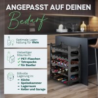 Novaliv Flaschenregal für 6 Flaschen | Weinregal grau | Regal aus stabilem Kunststoff, stapelbar (Anthrazit, 1)