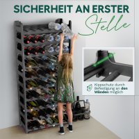Novaliv Flaschenregal für 6 Flaschen | Weinregal grau | Regal aus stabilem Kunststoff, stapelbar (Anthrazit, 1)