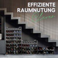 Novaliv Flaschenregal für 6 Flaschen | Weinregal grau | Regal aus stabilem Kunststoff, stapelbar (Anthrazit, 1)