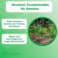 Novatool 5 Tomatenstäbe 150 cm 5 mm Durchmesser Tomatenspiralstäbe verzinkt Rankstäbe Tomatenstangen Rankhilfe Blumenhalter Pflanzstäbe