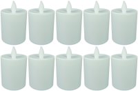 LED Kerze Outdoor 2x weiß Grablichter LED mit Batterie Dauerkerze | LED Kerzen flackernde Flamme Dauerbrenner LED Friedhofskerze Ambientebeleuchtung Gedenkkerze