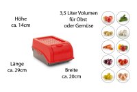 Novaliv 1x Klein 3,5 L Vorratsbehälter rot Aufbewahrungsbox Küche Zwiebelbehälter Knoblauchbehälter
