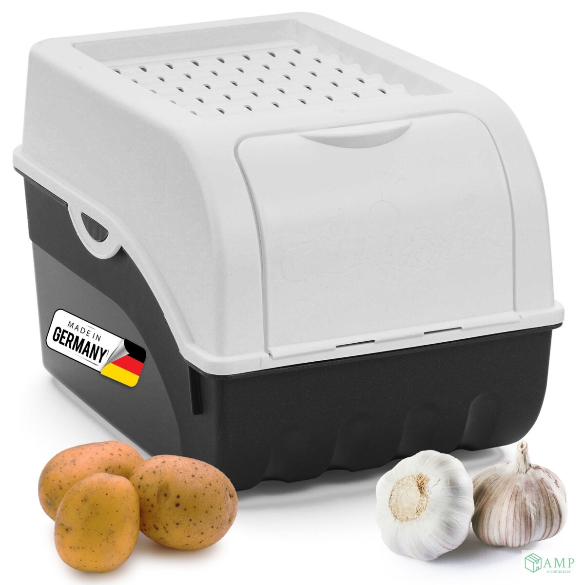 Novaliv 1x Mittel 5L Kartoffelbox weiß – Praktischer Gemüsespeicher! , 18,04 €