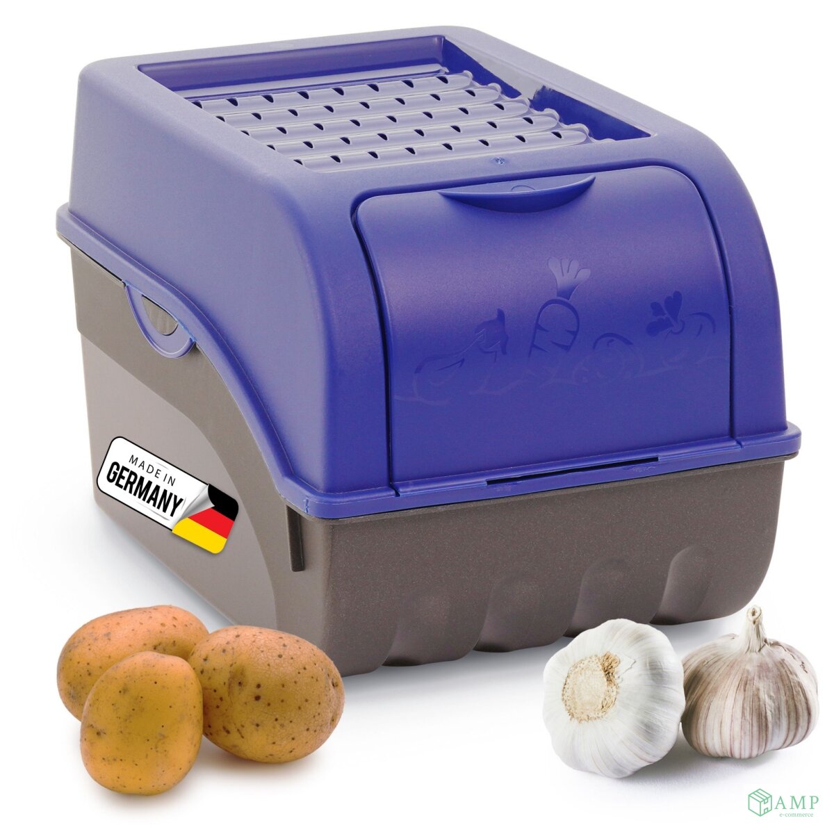 Novaliv 1x Mittel 5L Kartoffelbox – Marineblau – Gemüsebox