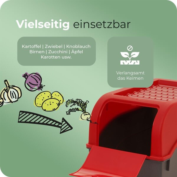 Novaliv 9l Kartoffelhorde rot – Platzsparender Kartoffelbehälter für , 20,89 €