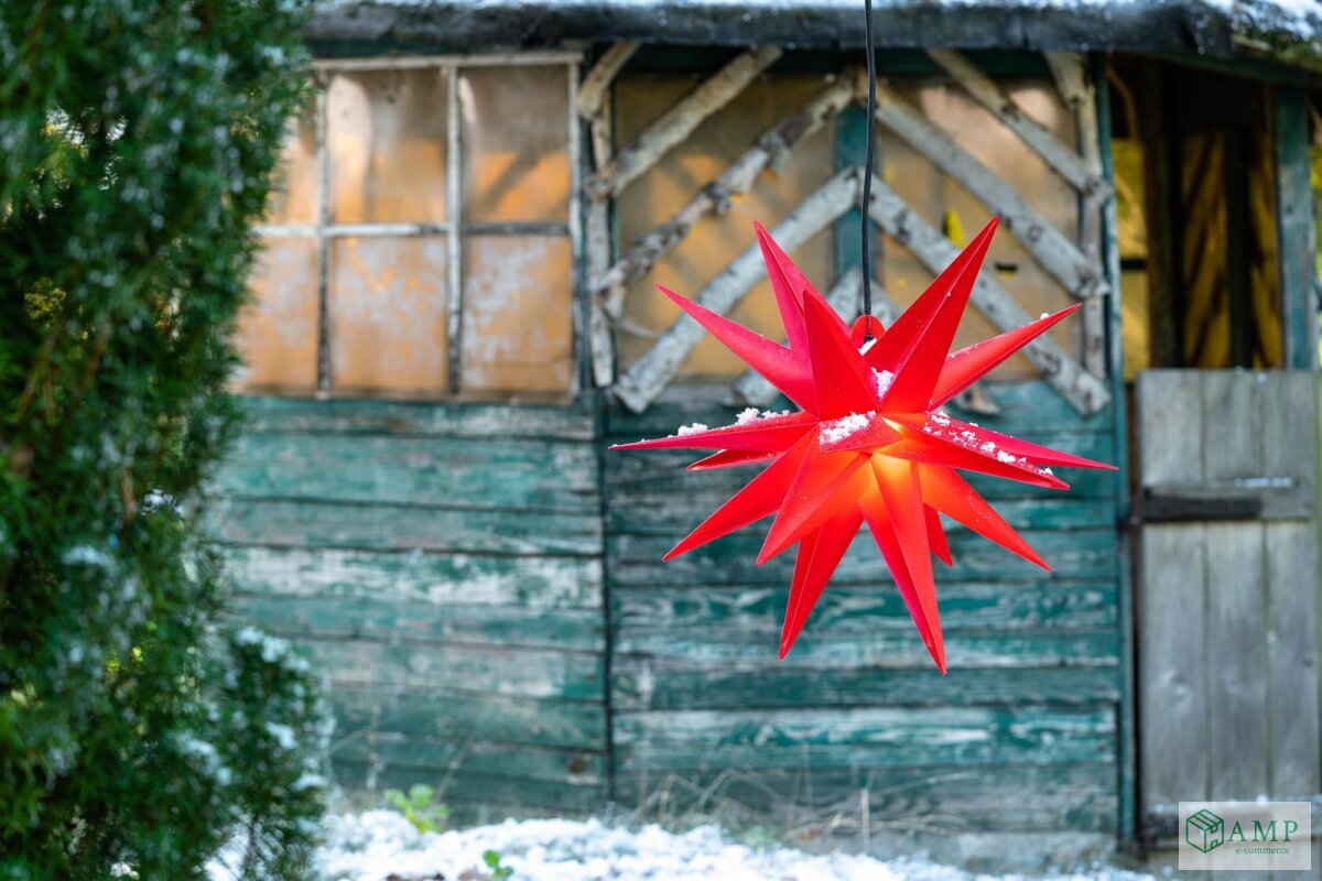 Weihnachtsstern Novaliv 55cm Rot – Beleuchtete Deko Innen & Außen