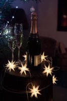 Novaliv Weihnachtsstern Dekostern | 25cm WEISS | Innen und Aussen | LED mit Schuko Stecker | Weihnachtsdeko Stern beleuchtet