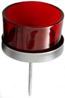 4x Kerzenhalter rot Teelichthalter Teelichtgläser Kerzenhalter zum Stecken Kerzenpicks für Adventskranz 5cm