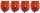 4x Teelichthalter zum Stecken rot Teelichtgläser Kerzenhalter Kerzenpicks für Adventskranz Glas Weihnachten  6cm