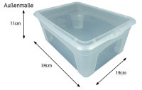 2x Aufbewahrungsbox 5l Stapelbox Plastikbox transparent Kunststoff mit Deckel klein plastic storage Box multibox 34cm