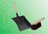 Novaliv 1x Kehrschaufel Set schwarz Arenga u. Elaston Handfeger und Schaufel Set Kehrset Kehrgarnitur dustpan and brush Handkehrset Handfeger Arengaborsten Besen Elastonborsten Handbesen