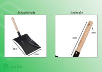 Novaliv 1x Kehrschaufel Set schwarz Arenga u. Elaston Handfeger und Schaufel Set Kehrset Kehrgarnitur dustpan and brush Handkehrset Handfeger Arengaborsten Besen Elastonborsten Handbesen