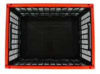Novaliv Einkaufskorb Klappbox | 30L Rot Schwarz faltbar stabil| Klappkorb Tragebox Klappkiste Kitchen storage toy basket box Einkaufstasche Korb Küche