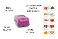 Novaliv Gemüseboxen Kartoffelboxen Vorratsbehälter 3,5l bis 9l (Lila, 1x 3,5l)
