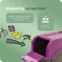Novaliv Gemüseboxen Kartoffelboxen Vorratsbehälter 3,5l bis 9l (Lila, 1x Set 3,5l+5l+9l)