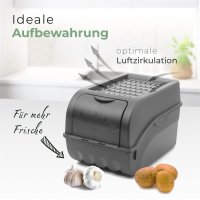 Novaliv Gemüseboxen Kartoffelboxen Vorratsbehälter 3,5l bis 9l (Anthrazit, 1x Set 3,5l+5l+9l)
