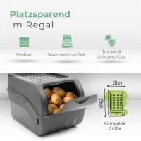 Novaliv Gemüseboxen Kartoffelboxen Vorratsbehälter 3,5l bis 9l (Anthrazit, 1x Set 3,5l+5l+9l)