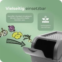 Novaliv Gemüseboxen Kartoffelboxen Vorratsbehälter 3,5l bis 9l (Anthrazit, 1x Set 3,5l+5l+9l)
