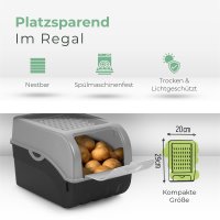 Novaliv Gemüseboxen Kartoffelboxen Vorratsbehälter 3,5l bis 9l (Grau, 1x Set 3,5l+5l+9l)
