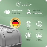 Novaliv Gemüseboxen Kartoffelboxen Vorratsbehälter 3,5l bis 9l (Grau, 1x Set 3,5l+5l+9l)