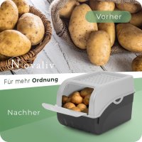 Novaliv Gemüseboxen Kartoffelboxen Vorratsbehälter 3,5l bis 9l (Grau, 1x Set 3,5l+5l+9l)