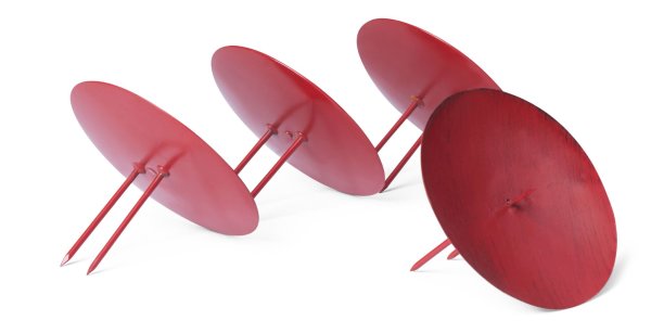 Novaliv 4x Kerzenpick | mit Dorn 9 cm ROT lackiert | Kerzenhalter für Adventskranz Kerzenpin Weihnachtskranz