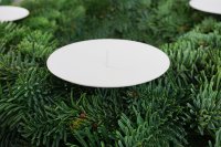 Novaliv 4x Kerzenpick | mit Dorn 8 cm WEISS lackiert | Kerzenhalter für Adventskranz Kerzenpin Weihnachtskranz