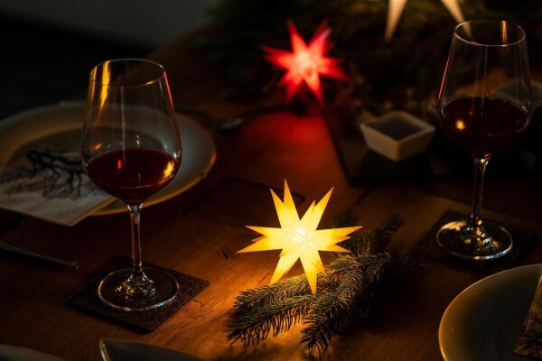 Weihnachtsstern 3D LED Rot 18 Zack 12 cm