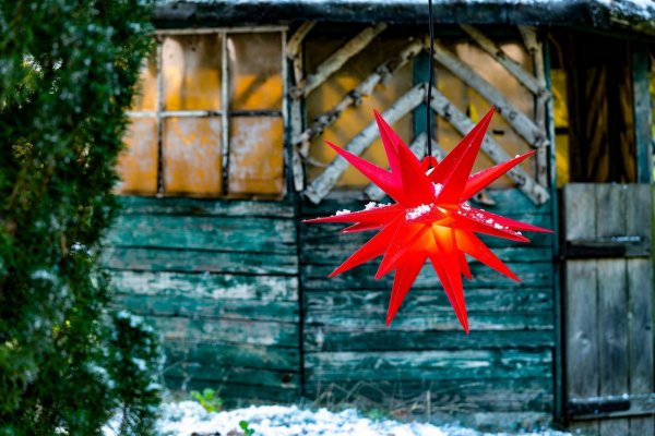 Novaliv Weihnachtsstern 3D Rot 18 Zack 40 cm Innen Außen