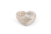 Novaliv Grabschmuck I Grabengel Grabdeko Grabherz grabdekoration Engel für Friedhof grablaterne Engel (Herz Rose, Grablicht weiß)