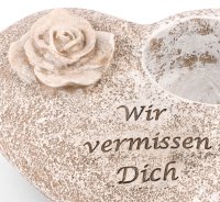 Novaliv Grabschmuck I Grabengel Grabdeko Grabherz grabdekoration Engel für Friedhof grablaterne Engel (Herz Rose, Grablicht weiß)