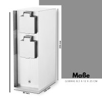 Novatool 1x Steckdosensäule 4-fach Silber gebürstet Edelstahl eckig IP44 Garten Mehrfachsteckdose Outdoor Steckdosenleiste Stromverteiler Außen (Elektro)