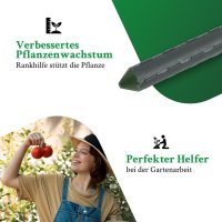 Novatool 5 Pflanzstäbe 90 cm grün 9 mm Durchmesser Rankstäbe aus kunststoffummantelten Metall Rankhilfe Tomatenstäbe Blumenhalter