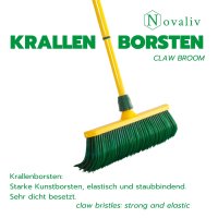 Novaliv Krallenbesen 30 cm Kunststoff mit Holzstiel I...