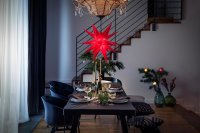 Novaliv Weihnachtsstern Dekostern | 40cm ROT | Innen und Aussen | LED mit Schuko Stecker | Weihnachtsdeko Stern beleuchtet