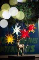Novaliv Weihnachtsstern Dekostern | 12cm ROT GELB | Innen und Aussen | LED Lampe mit Batteriefach | Weihnachtsdeko Stern beleuchtet