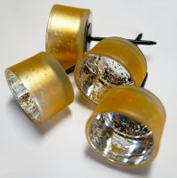 Novaliv 2x Teelichtglas für Gestecke | gold |  Ø 5cm x 8,5cm | Mit Metall-Pick | zur Gestaltung von Gesteck und Kränzen | Adventskranz-Kerzenhalter | Kerzenhalter mit Spieß Teelichthalter