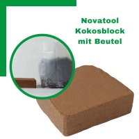 Novatool Kokosblock Humusziegel Kokoserde mit Beutel...
