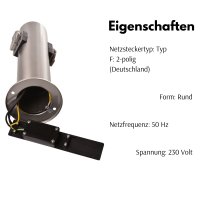 Novatool Steckdosensäule 2-fach + 4-fach Silber gebürstet Edelstahl rund IP44  Garten Mehrfachsteckdose Outdoor Steckdosenleiste Stromverteiler Außen (Elektro)