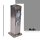 Novatool 1x Steckdosensäule 2-fach Silber gebürstet Edelstahl eckig IP44 Aussensteckdose mit Zeitschaltuhr Steckdose Garten Steckdosensäule (Elektro)