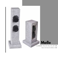Novatool Steckdosensäule 2-fach + 4-fach Steinoptik Kunststoff eckig IP44  Garten Mehrfachsteckdose Outdoor Steckdosenleiste Stromverteiler Außen (Elektro)