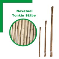 Novatool 5x Tonkinstäbe 60 cm I ø 6 - 8 mm I Braun I Tonkinstab Rankhilfe Bambus Stab Bambusstäbe Bambusstange